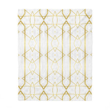 White Marble and Gold Geometric pattern