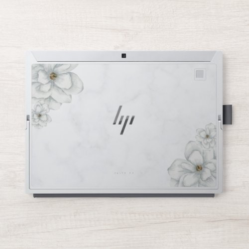 White Marble And Monsoon Flower HP Elite Book HP Laptop Skin