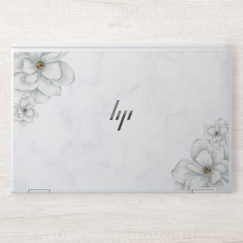 White Marble And Monsoon Flower HP Elite Book HP Laptop Skin
