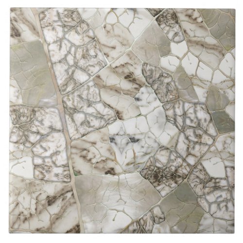 White Marble and Pearl Leaf structure Ceramic Tile