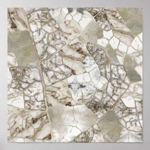 White Marble and Pearl Leaf structure Poster