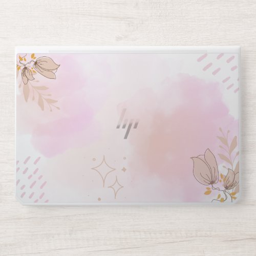 White Marble and Pink Glossy  HP Laptop Skin