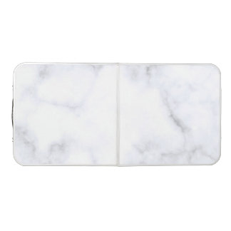 White Marble Background Beer Pong Table