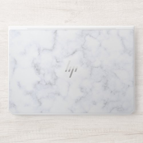 White Marble Background HP Laptop Skin