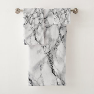 White Marble Bath Towel Set
