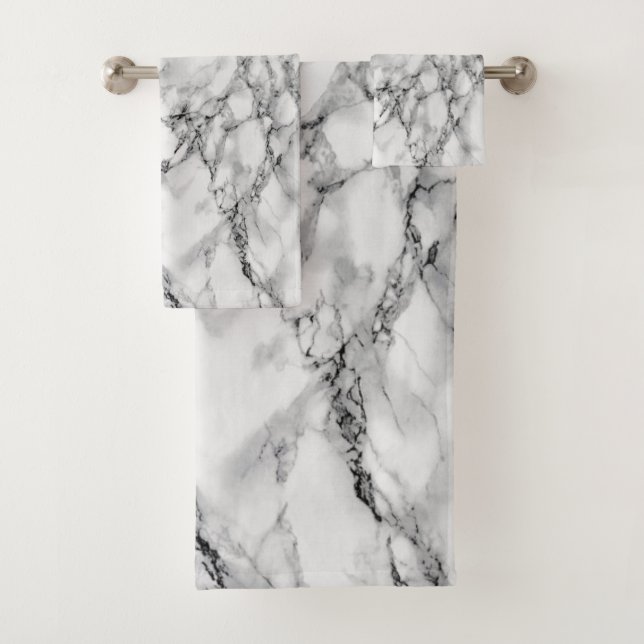 White Marble Bath Towel Set (Insitu)