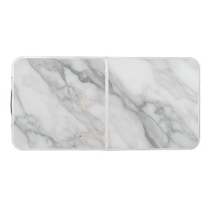 White Marble Beer Pong Table