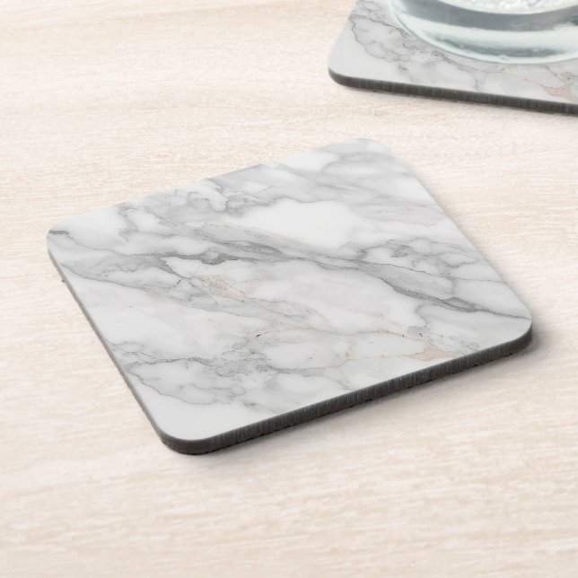White Marble Beverage Coaster (Left Side)