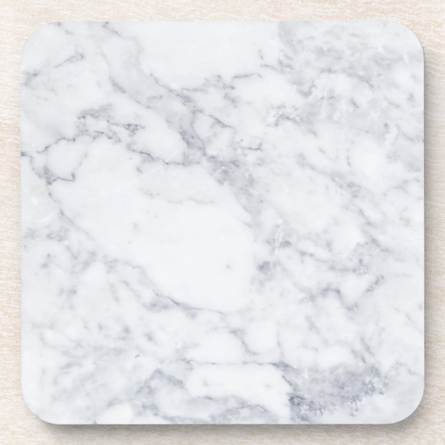 White Marble Beverage Coaster (Front)