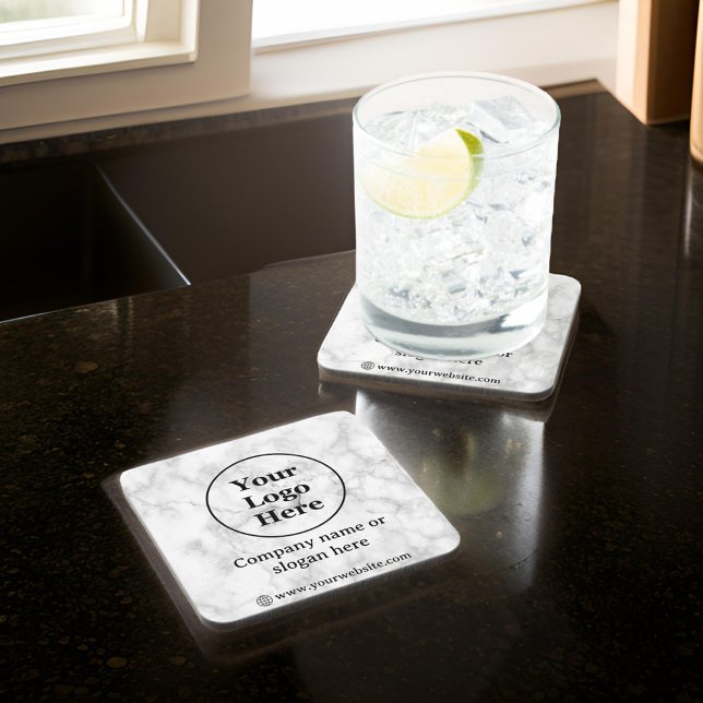 White marble beverage coaster (Creator Uploaded)