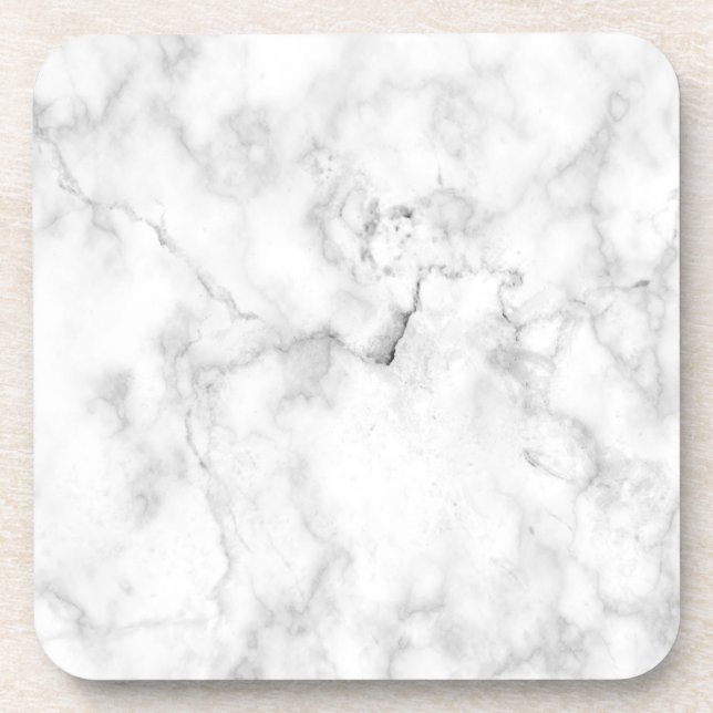 White marble beverage coaster (Front)