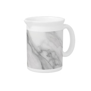 White Marble Beverage Pitcher