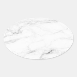 White Marble Blank Elegant Template Custom Oval Sticker