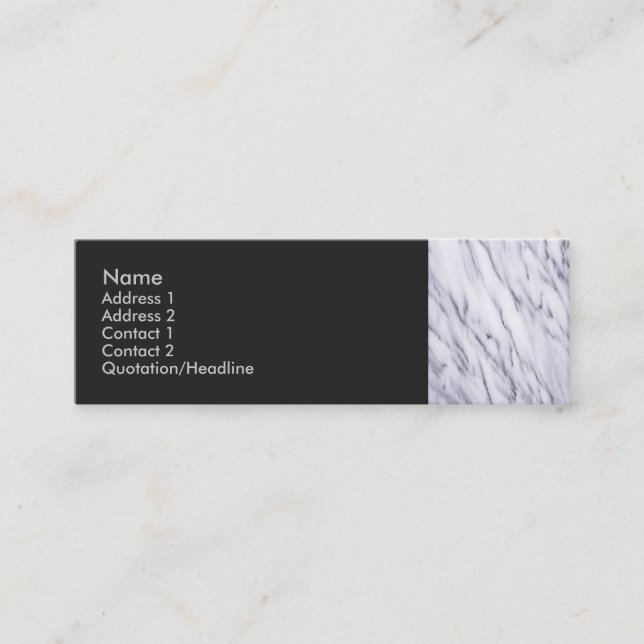 White Marble Border Profile Card (Front)