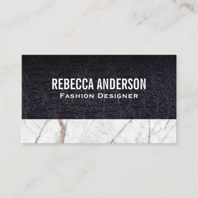 White Marble Business Card (Front)