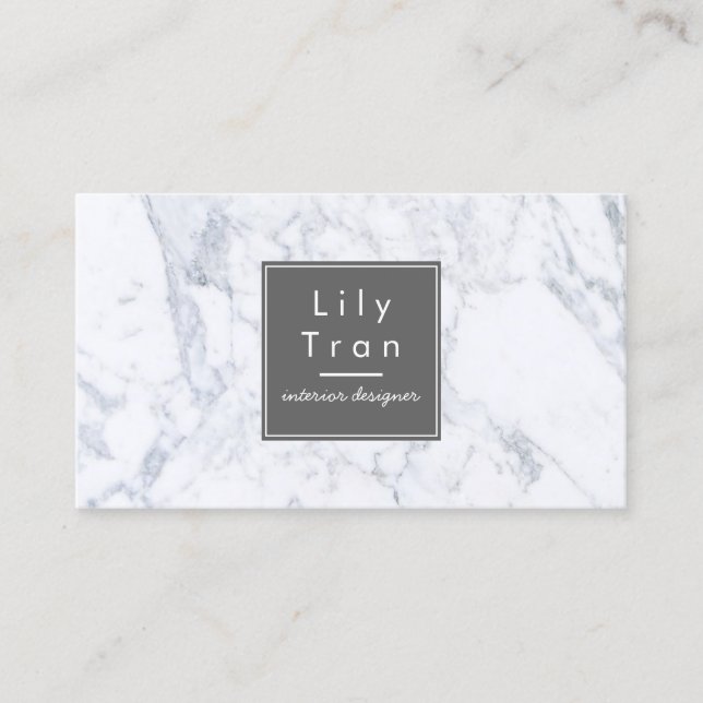 White Marble Business Card (Front)