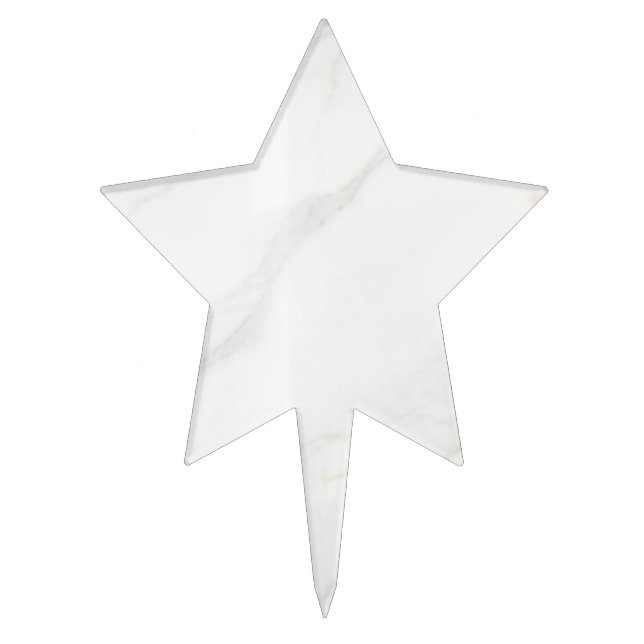 White Marble Cake Topper (Front)