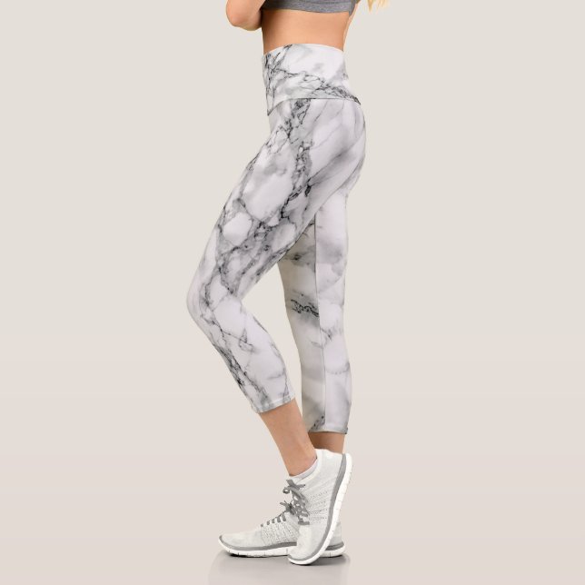 White Marble capri Leggings (Left)