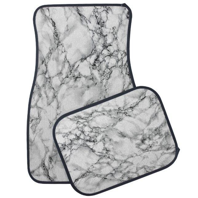 White Marble Car Floor Mat (Set)