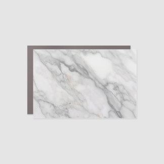 White Marble Car Magnet