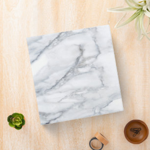 White Marble Carrara Calacatta Texture 3 Ring Binder
