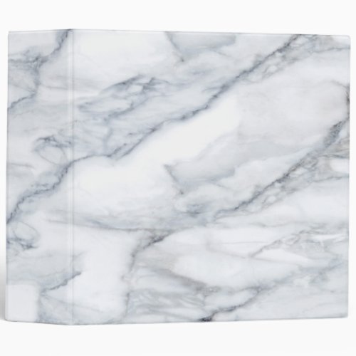 White Marble Carrara Calacatta Texture 3 Ring Binder
