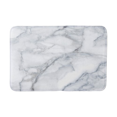 White Marble Carrara Calacatta Texture Bath Mat