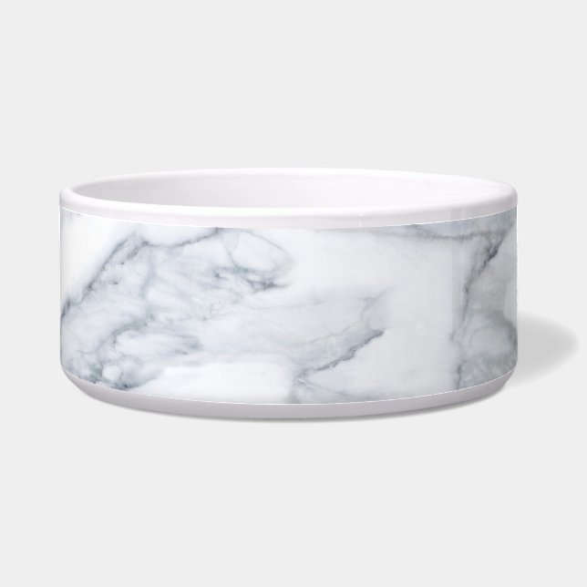 White Marble Carrara Calacatta Texture Bowl (Front)
