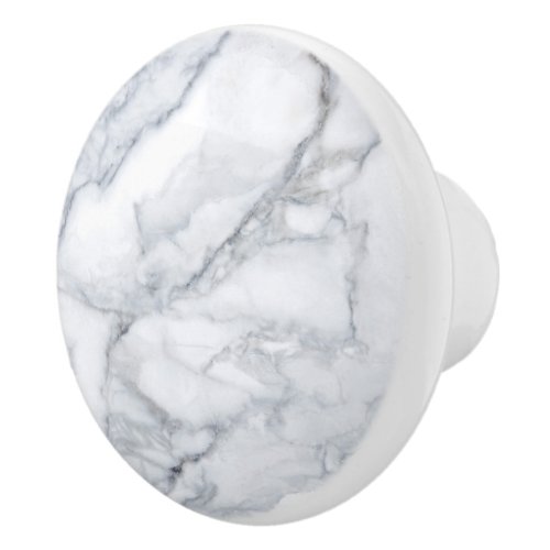 White Marble Carrara Calacatta Texture Ceramic Knob