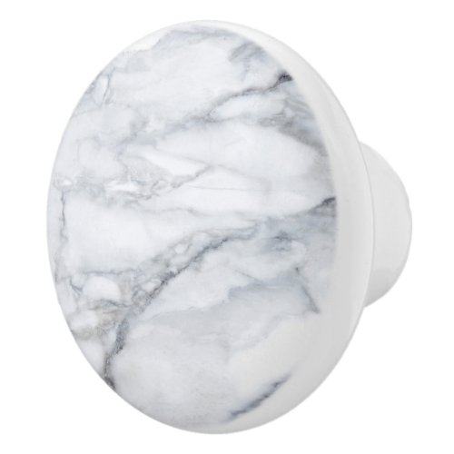 White Marble Carrara Calacatta Texture  Ceramic Knob