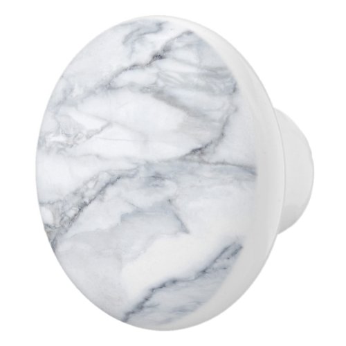 White Marble Carrara Calacatta Texture Ceramic Knob