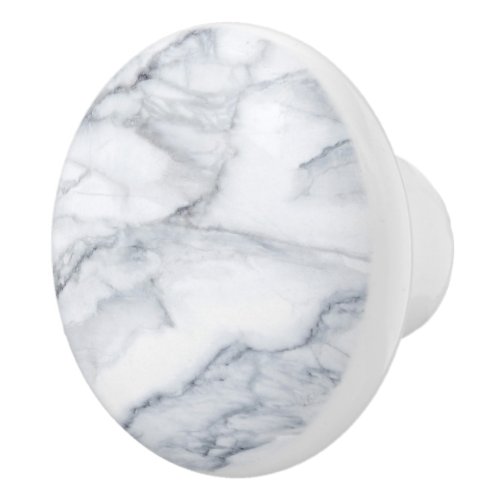 White Marble Carrara Calacatta Texture  Ceramic Knob