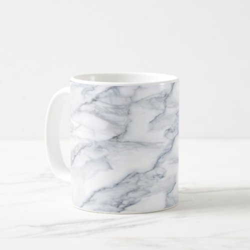 White Marble Carrara Calacatta Texture Coffee Mug