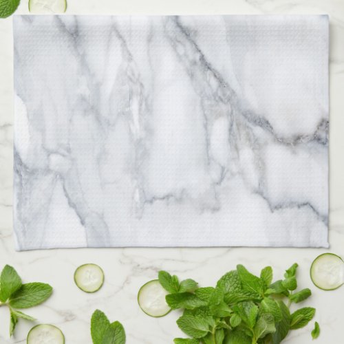 White Marble Carrara Calacatta Texture  Kitchen Towel