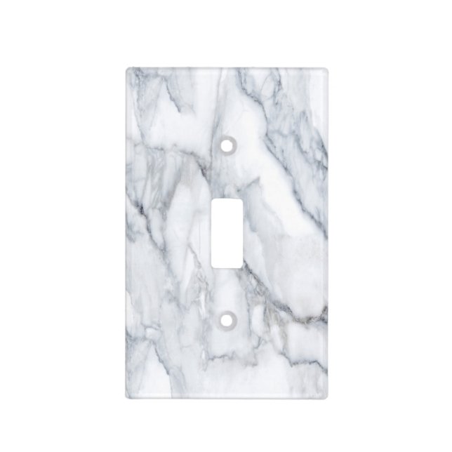 White Marble Carrara Calacatta Texture Light Switch Cover (Front)