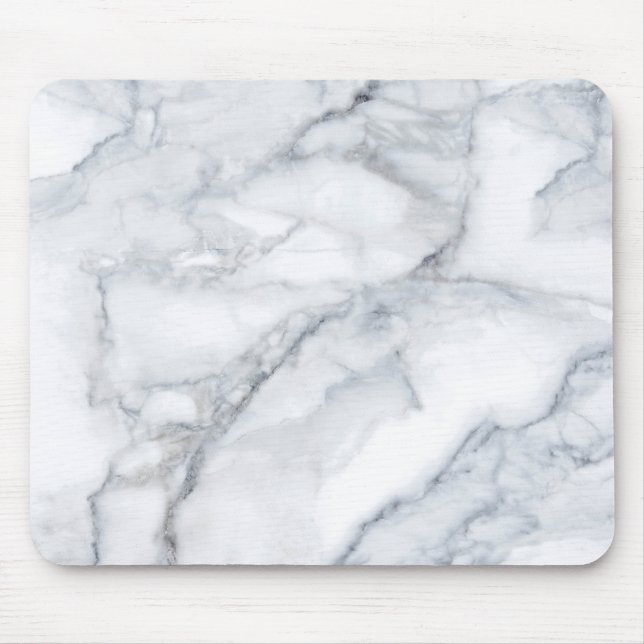 White Marble Carrara Calacatta Texture Mouse Pad (Front)