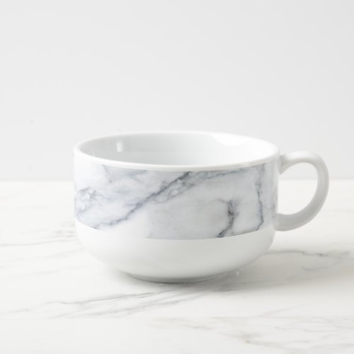 White Marble Carrara Calacatta Texture Soup Mug