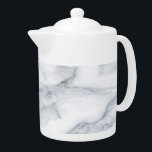 White Marble Carrara Calacatta Texture Teapot<br><div class="desc">High quality elegant trendy white marble carrara calacatta texture.</div>