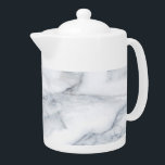 White Marble Carrara Calacatta Texture Teapot<br><div class="desc">High quality elegant trendy white marble carrara calacatta texture.</div>