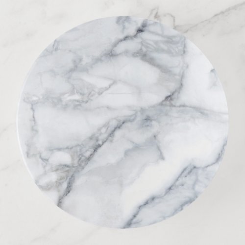 White Marble Carrara Calacatta Texture Trinket Tray