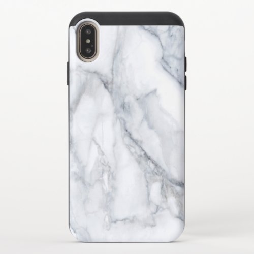 White Marble Carrara Calacatta Texture iPhone XS Max Slider Case