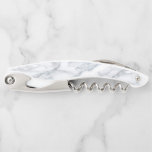 White Marble Carrara Calacatta Texture Waiter's Corkscrew