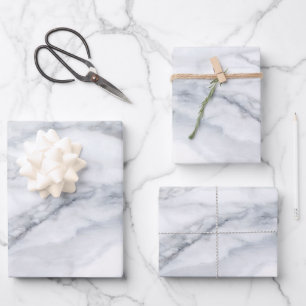White Marble Carrara Calacatta Texture Wrapping Paper Sheets