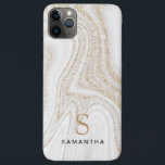 White marble chic gold glitter monogram iPhone 11 pro max case<br><div class="desc">White marble chic gold glitter monogram   iPhone 11 Pro Max Case</div>