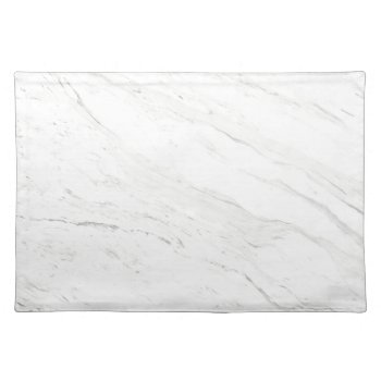 White Marble Cloth Placemat by GermanEmpire at Zazzle