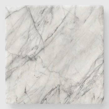 White Marble Coaster by Stormborn at Zazzle