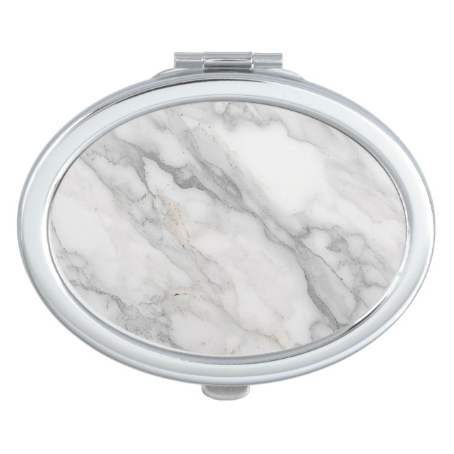 White Marble Compact Mirror (Front)