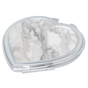 White Marble Compact Mirror