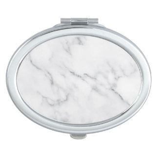 White Marble Compact Mirror