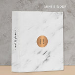 White marble copper geometric trendy planner mini binder<br><div class="desc">Personal, school or business girly glam sophisticated hip monogrammed mini binder in modern white marble and metallic look copper combination. Personalize it with your monogram / name initial inside the circle on the front side, your text on the spine and with your school / business name / any text inside...</div>